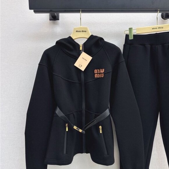 Miu Miu Black and Gold Logo Tracksuit - Picture 2 of 8